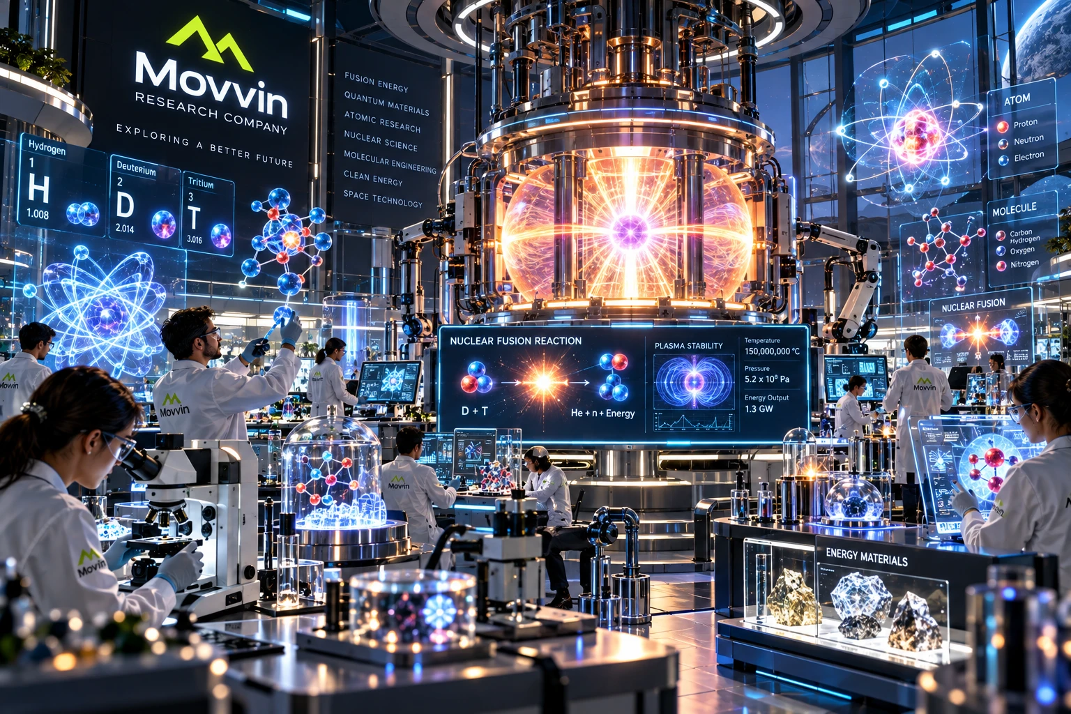 Movvin researchers working in the advanced energy laboratory