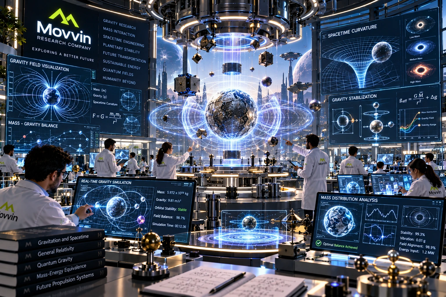 Movvin researchers working in the fundamental physics laboratory