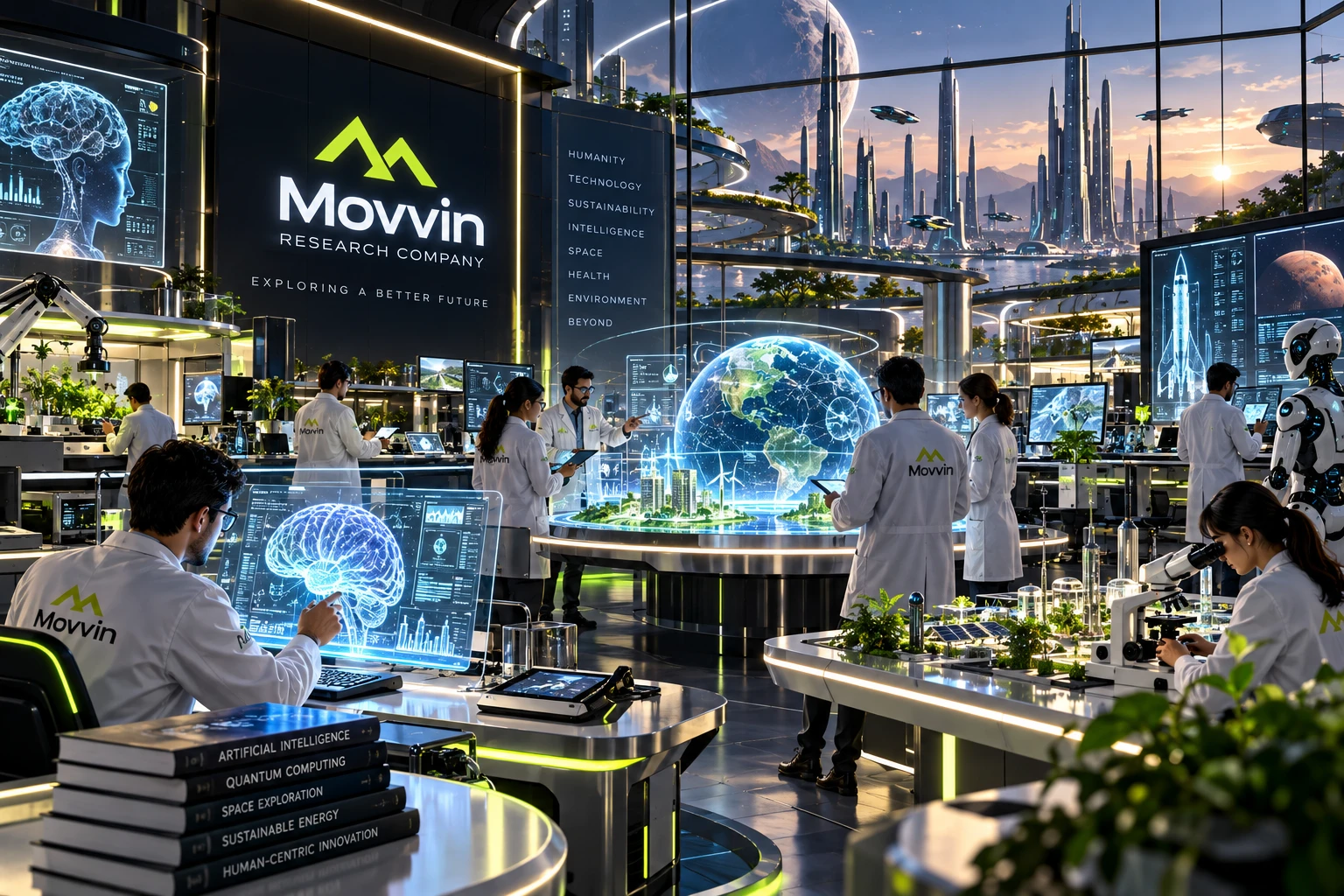 Movvin researchers working in the intelligent systems laboratory